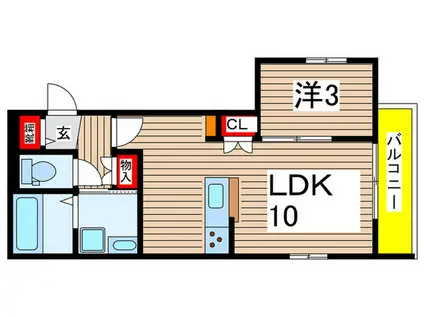 HISUI RESIDENCE(1LDK/2階)の間取り写真