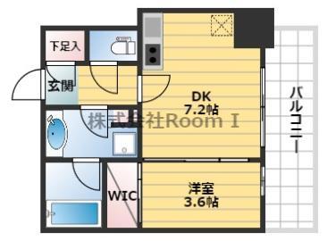 ルフォンプログレ堺筋本町タワーレジデンス(1DK/12階)の間取り写真