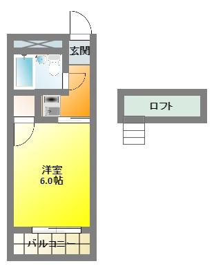 CASA元浜(ワンルーム/4階)の間取り写真