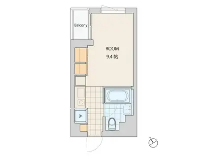 モデリアブリュット参宮橋(ワンルーム/1階)の間取り写真