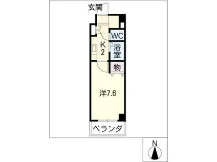 びいII植田(1K/2階)の間取り写真