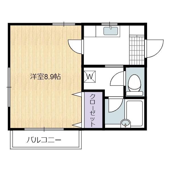 ビラベルカント(1K/2階)の間取り写真