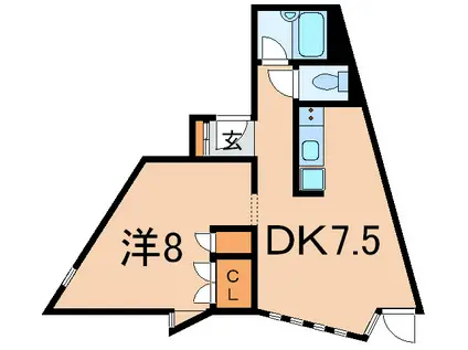 今井ハウス(1DK/2階)の間取り写真