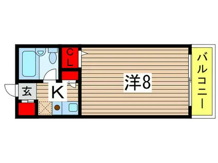 サンハイツ稲毛台(1K/1階)の間取り写真