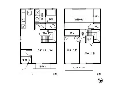 グレイスA(3LDK/1階)の間取り写真