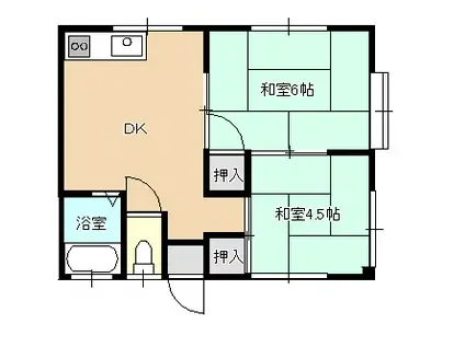 中尾アパート(2DK/2階)の間取り写真