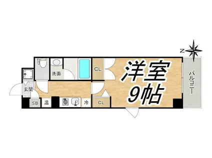 小松パラッツオ旧源蔵町(1K/6階)の間取り写真