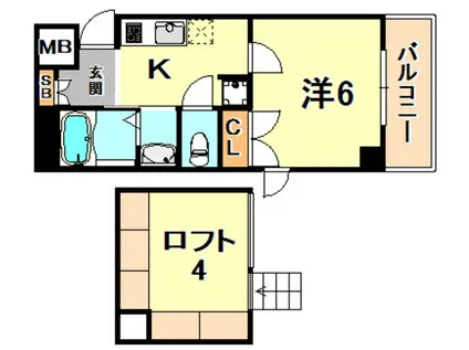 エスペランサセキガネ六甲道(1K/3階)の間取り写真