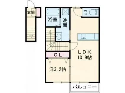 IBUKI壱番館(1LDK/2階)の間取り写真