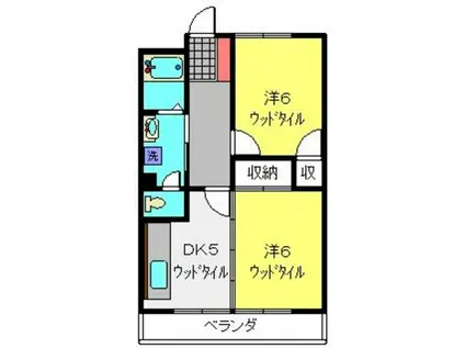 カンマルージュ(2DK/1階)の間取り写真