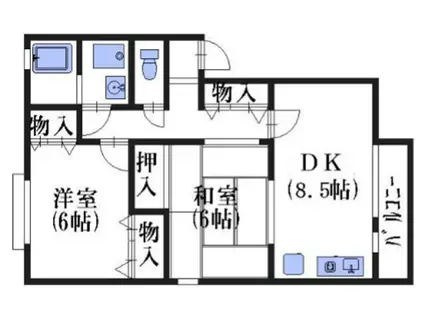 ヴェルドミール21(2DK/1階)の間取り写真