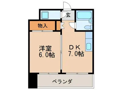 平島ビル(1DK/3階)の間取り写真