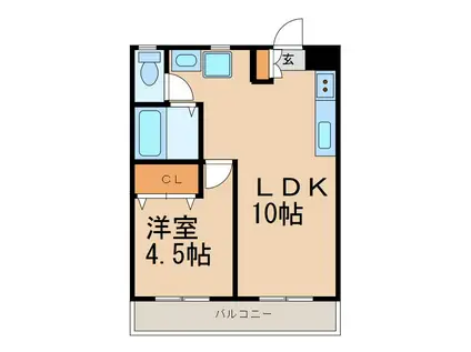 M6マンション(1LDK/3階)の間取り写真