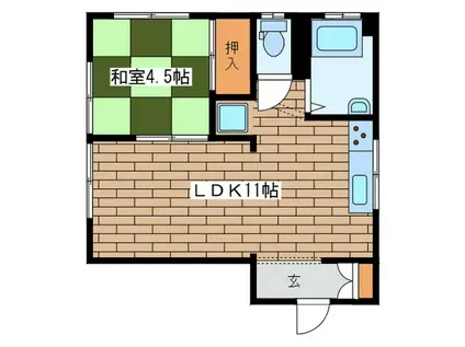 橋本ビル(1LDK/3階)の間取り写真