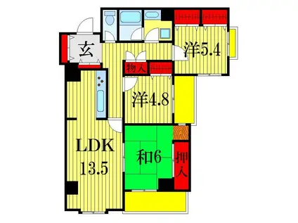 ロイヤルシャトー船橋(3LDK/3階)の間取り写真