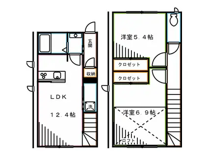 MAPLE AVENUE吉祥寺(2LDK/1階)の間取り写真
