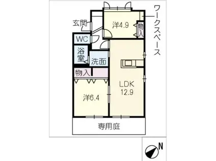 サン・シティ(2LDK/1階)の間取り写真