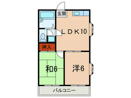 ハイツ菊水(2LDK/7階)の間取り写真