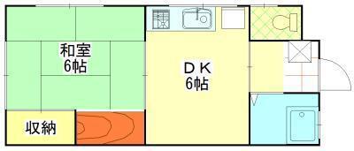 コーポみなみ(1DK/1階)の間取り写真
