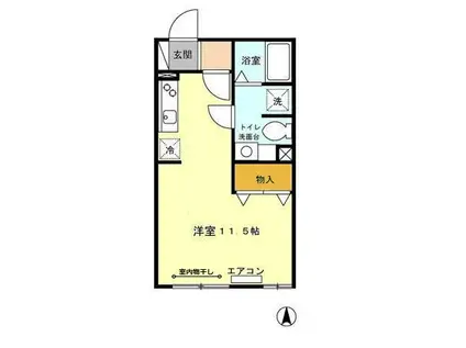 モーニンググローリーA(ワンルーム/1階)の間取り写真