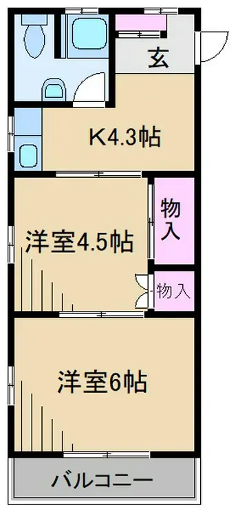 日吉第七コーポH棟 5階階 間取り