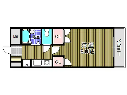 キャッスル山村(1K/4階)の間取り写真