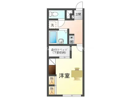 レオパレス黒坂(1K/1階)の間取り写真