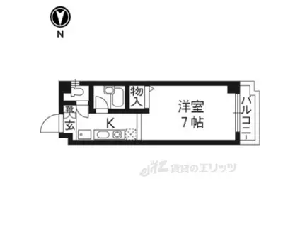 クレスト平野(1K/2階)の間取り写真