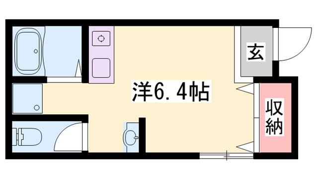 メゾンR(ワンルーム/2階)の間取り写真