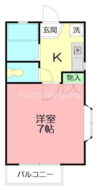 ステラハイツ(1K/2階)の間取り写真