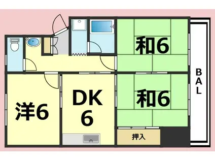 LEGALMAISON津之江II(3DK/2階)の間取り写真