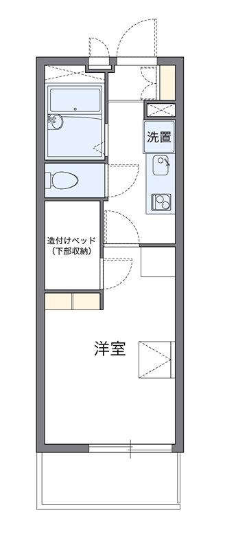ハーモニー蕨(1K/2階)の間取り写真