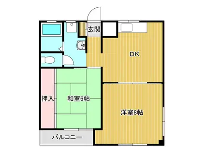 レジデンス中山II(2DK/1階)の間取り写真