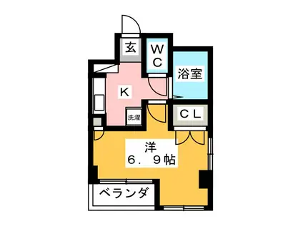 メインステージ江戸川橋II(1K/1階)の間取り写真