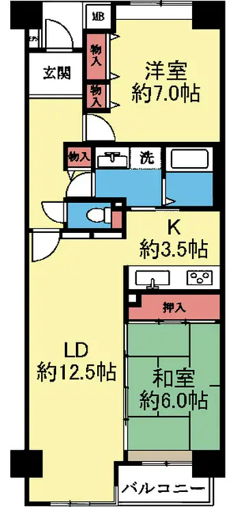 新山下ベイシティ6号棟 1階階 間取り