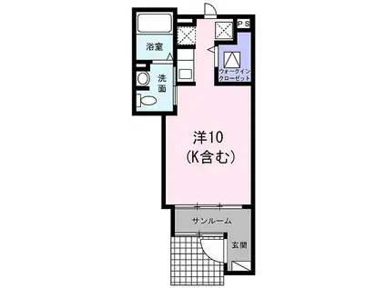 サンエース・ユニ(ワンルーム/1階)の間取り写真