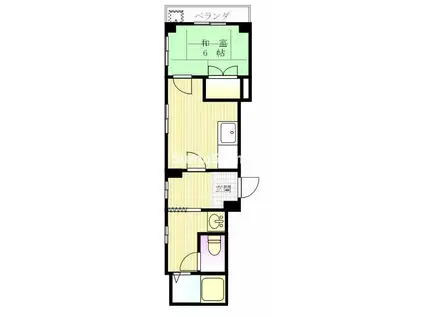 サンシャイン下沢(1DK/2階)の間取り写真