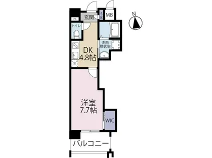 アベニール幸(1DK/9階)の間取り写真
