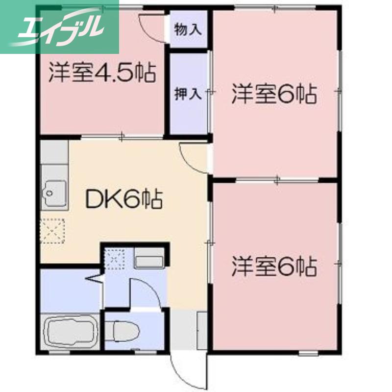 コーポプラザント(3DK/2階)の間取り写真