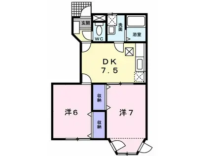 めぞんちひろ(2DK/1階)の間取り写真