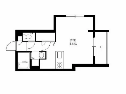 SUN RISE 葉月館(ワンルーム/3階)の間取り写真