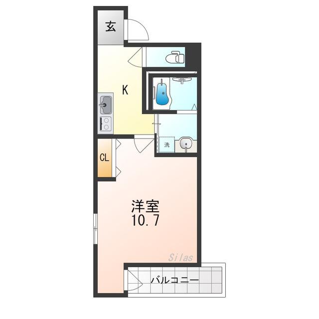 フジパレス住吉長居I番館(1K/3階)の間取り写真