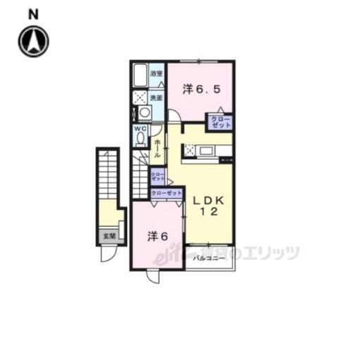 ペルラA(2LDK/2階)の間取り写真