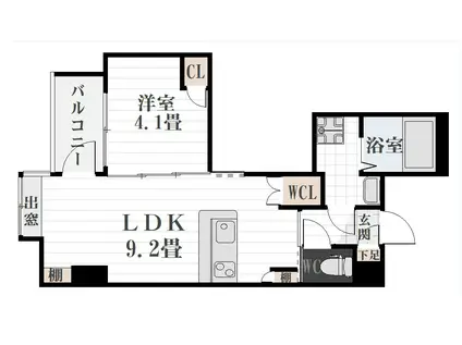 LA CHIC鹿児島中央(1LDK/1階)の間取り写真