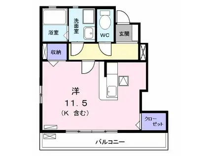 シャトレ純II(ワンルーム/1階)の間取り写真