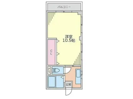 プチメゾンヤナセ(1K/2階)の間取り写真