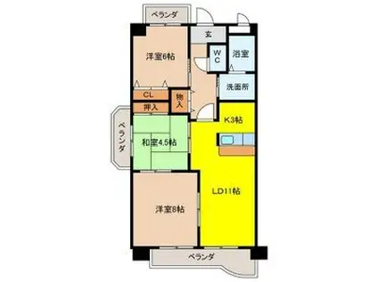 BIO MASAKI(3LDK/3階)の間取り写真