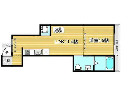 OHGIソラノマ(ワンルーム/1階)の間取り写真