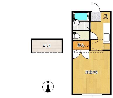 リーベンスホワイト(ワンルーム/2階)の間取り写真