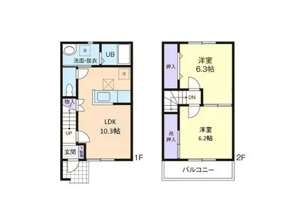 BIANCA PIETRA 蔵王(2LDK/1階)の間取り写真